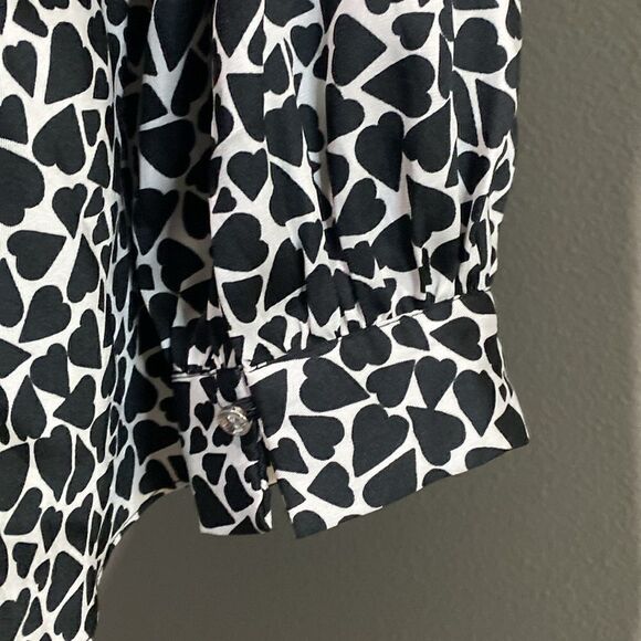 ASOS River Island 3/4 Length Long Sleeves Hearts Peplum Blouse - Picture 14 of 16